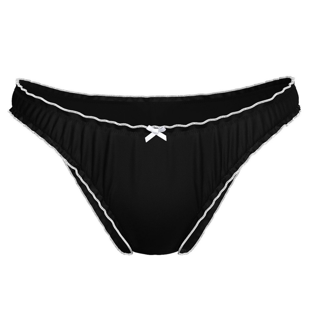 PINK Victoria's Secret Black Bikini Bottom with White Trim